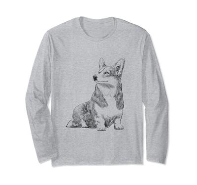 Welsh Corgi Hund Langarm T-Shirt