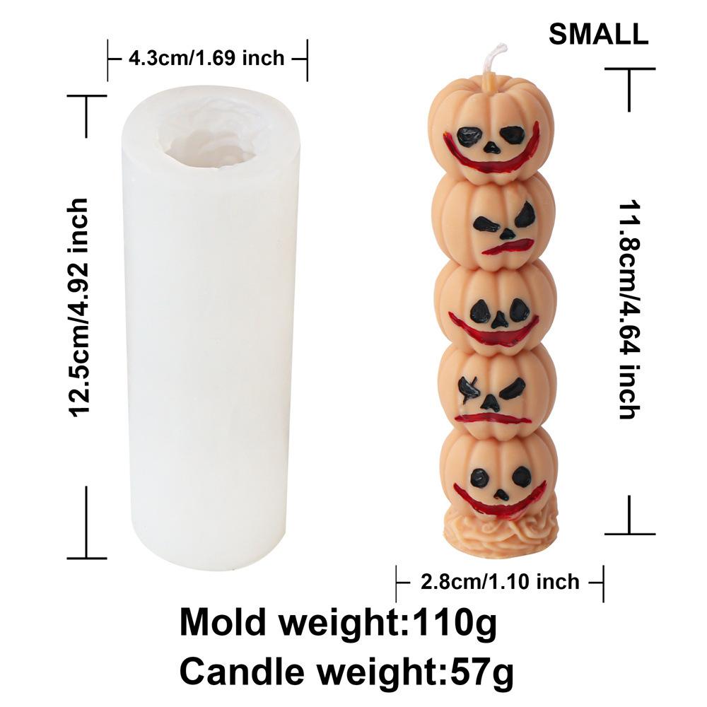 Halloween Gestapelte Kürbis Kerzenform DIY Handgemacht Böser Kürbis Totenkopf Pflanze Harz Gipsform Handwerk Party Dekoration