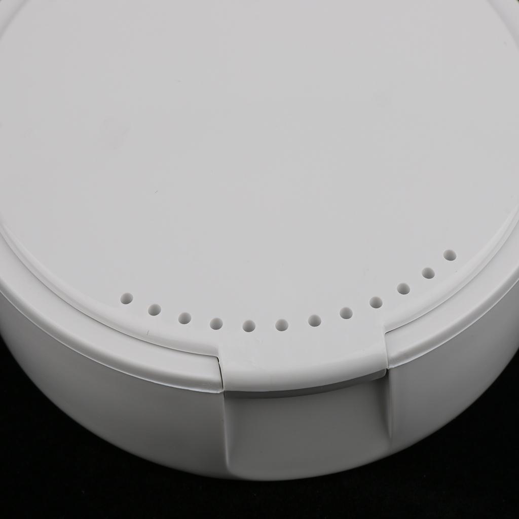 Compact Teeth Guard Holder Polypropylene Mouth Guard Case Ventilated Denture Storage Box with Small Mirror
