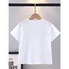 European Sizes Swimming Theme Short Sleeve T-Shirt, Unisex Kids Summer Sports Casual Top, Cartoon Swimming Pattern Round Neck Breathable