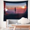 Aesthetics Sunset Starry Night Sky Moon Landscape Background Bedside Living Room Dormitory Decoration Tapestry