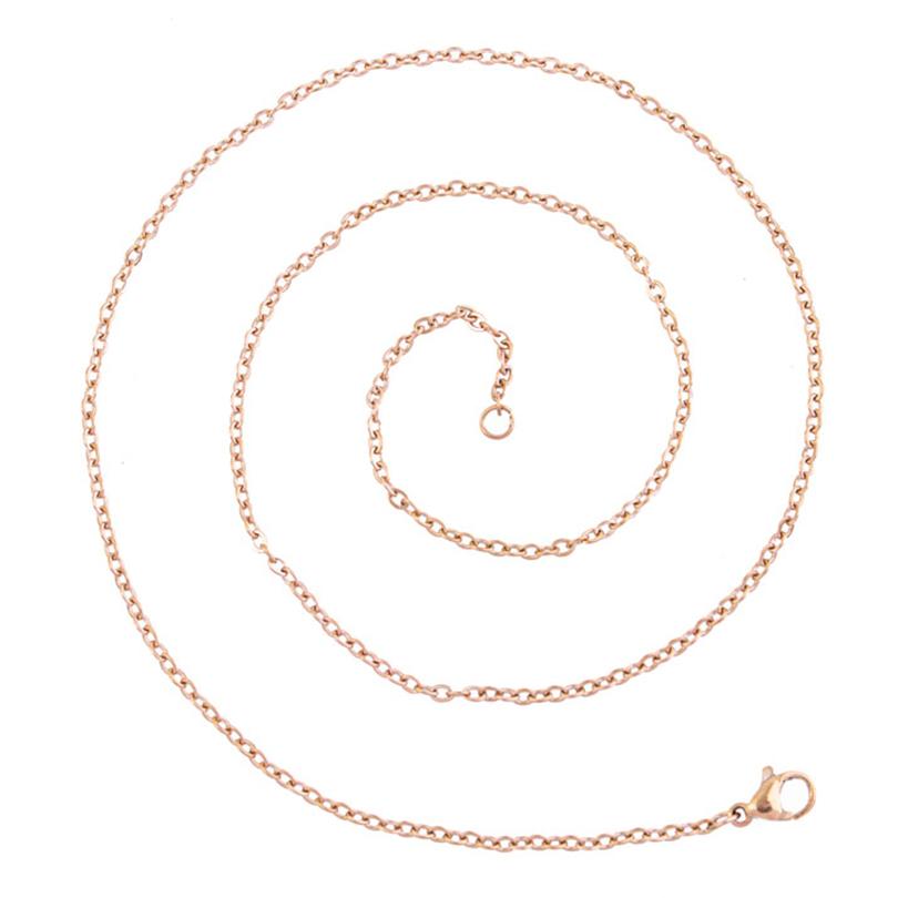5pcs 60cm Long Chain For Jewelry Making Supplies Rainbow/Silver/Gold Color Stainless Steel O Chains Around Neck Necklac DIY Bulk