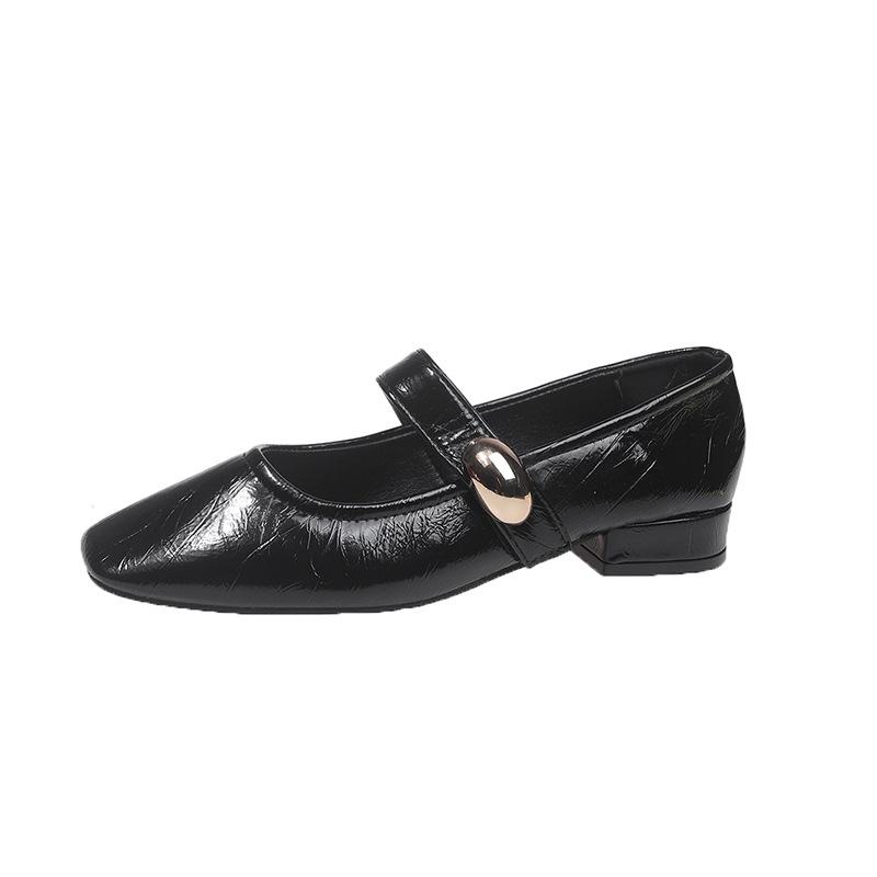 Mode Damen Mary Jane Ballerinas Mode Flache Slipper Damen Pumps Weiche Sohle Komfort Büroberufe Lederschuhe