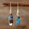 Bohemian Emperor Stone Water Drop Pendant Earrings Earrings Popular Natural Stone Jewelry