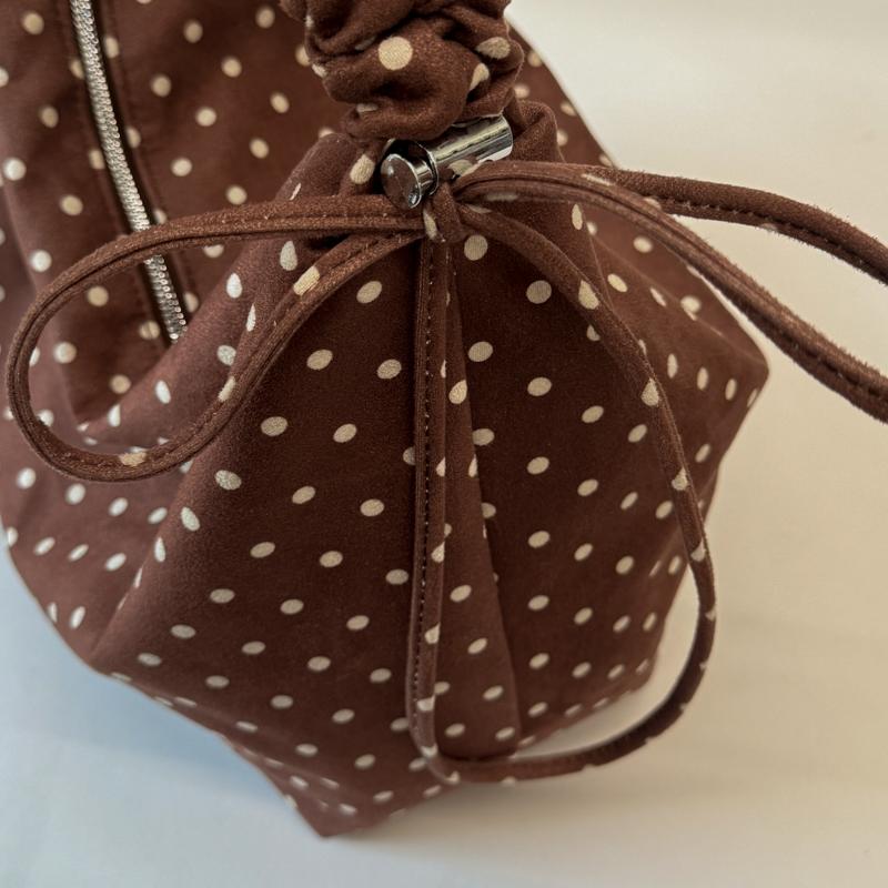 Stippen Canvas Schoudertas voor Dames met Verstelbare Riem en Ruim Ontwerp