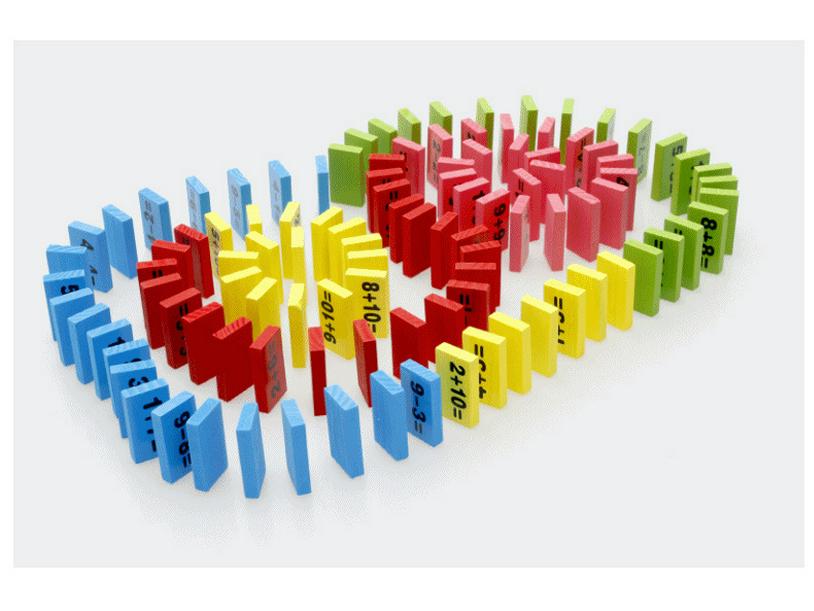 Children's Wooden Educational Marble & Dominoes Set with Number Calculation & Building Blocks