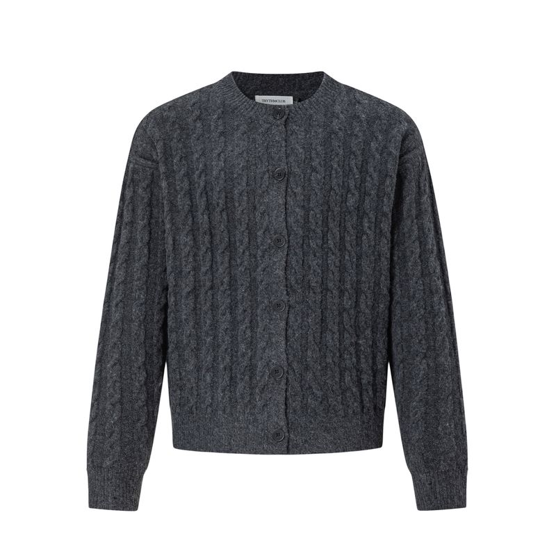 Kisko Autumn and Winter American-Style Commuter Casual Cable Knit Sweater for Men and Women, High-End Loose Cardigan Jacket