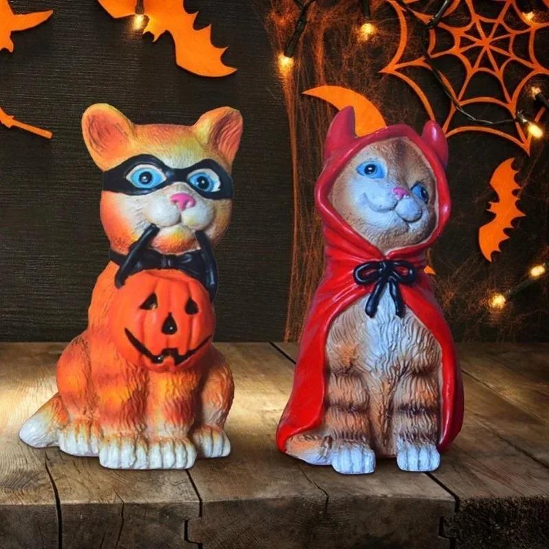 Halloween Cat Statue Home Decorations Halloween Cat Statue Resin Crafts Funny Desk Halloween Christmas Ornament Decoration Craft