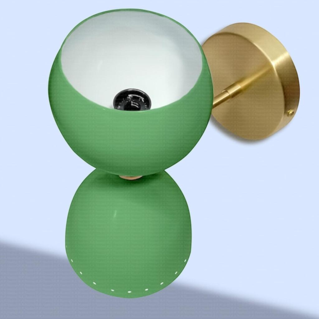 1950s Mid Century Wall Sconce - 2 Bulb Wall Light - Brass Bell-Cone Shape Wall Fixture(Multicolor, Set of 2)