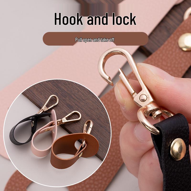 PU Leather Hat Clip: Portable, Hands-Free Holder for Sun and Baseball Caps - Anti-Loss Buckle Design.
