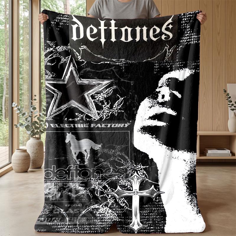 Soft Flannel Blanket Lightweight Cozy Bedroom Living Room CoverDeftones