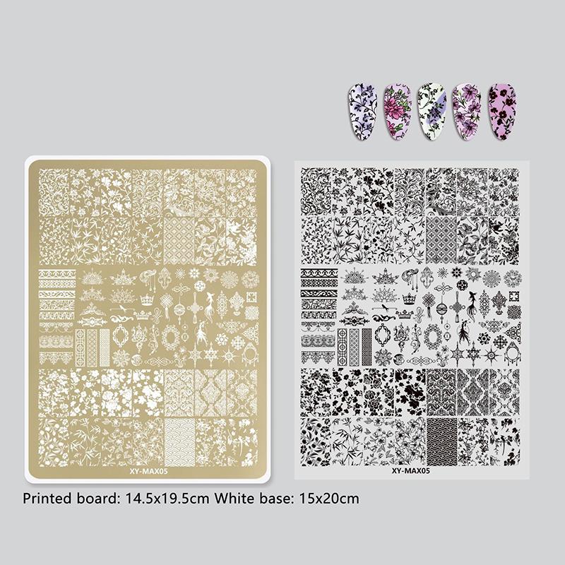 Large Nail Stamping Plates Butterfly Flower Pattern Stainless Steel Stencil Nail Art Stamps Geometry Template Nail Tools