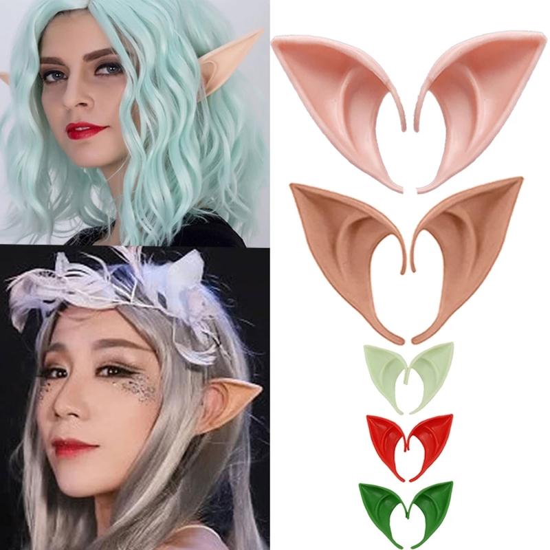 Halloween Latex Elf Ears Simulation Soft Harmless False Ears Props Elf Angel Dress Up Cosplay Christmas Decor