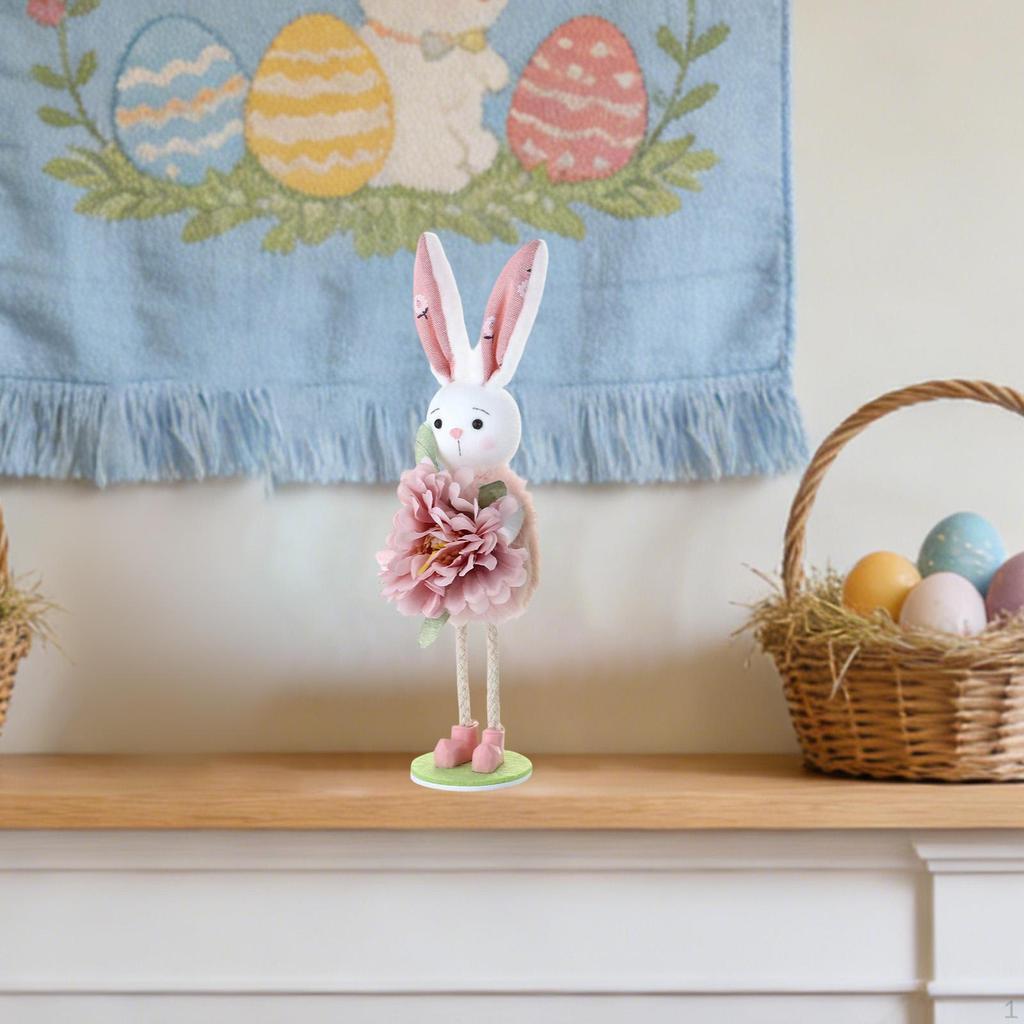 Standing Bunny Easter Decoration Ornament Photo Prop Gift Table Centerpiece for Office Fireplace