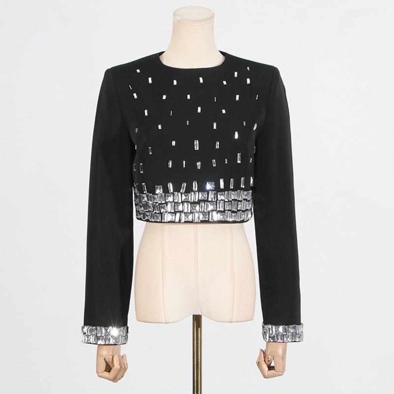 Celebrity Style Heavy Industry Short Top + Hip Skirt Slim High-quality Suit