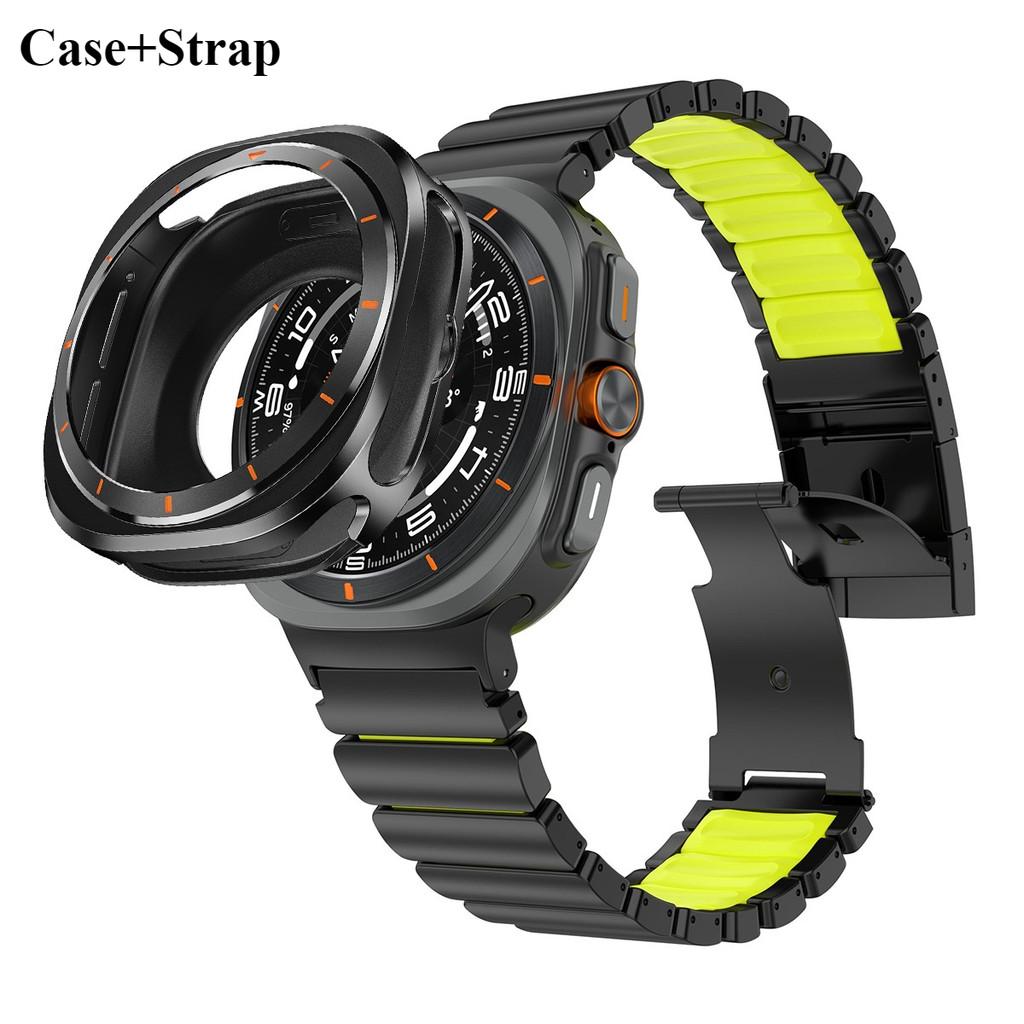 

Metal Case+Titanium Strap for Samsung Galaxy Watch Ultra 2025 47mm Luxury Band Anti-fall Alloy Cover for Galaxy Watch 7 Ultra Watch Ultra 2025