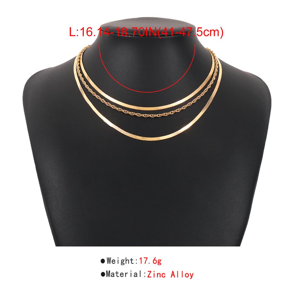Women European Simple Multi-Layer Snake Bone Choker Retro Punk Metal Style Jewelry Minimalist Geometric Temperament Necklace