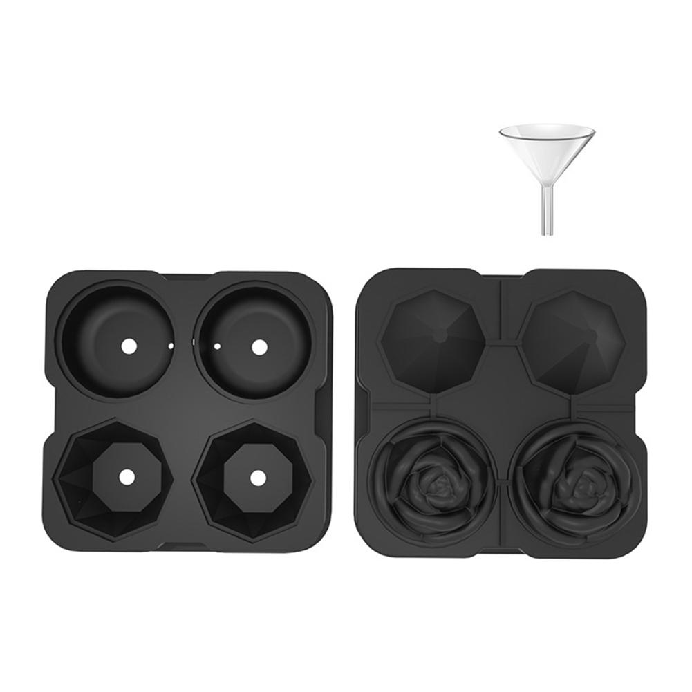 

Silicone Ice Cube Mold 4 Rose Flower Diamond Shape Frozen Tray Modeling Making Tool black #1