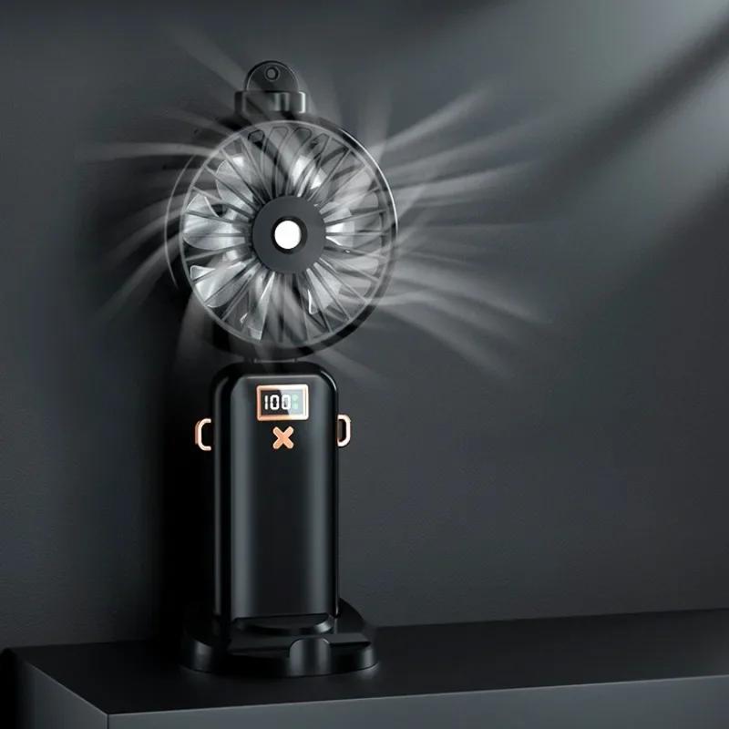 2025 Mini Handheld Small Fan Portable Desk Misting Fan USB Rechargeable Portable Small Air Cooler Cooling Spray Humidifier Fan