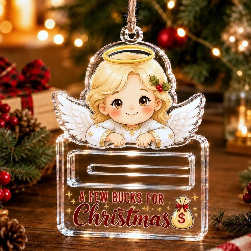 Acrylic Christmas Cash Gift Holder Ornament Clear Christmas Ornament Cash Gift Presentation