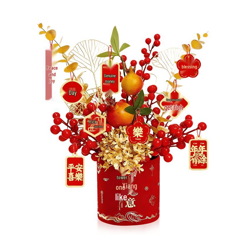 Housewarming Pomegranate Lucky Bucket Decor
