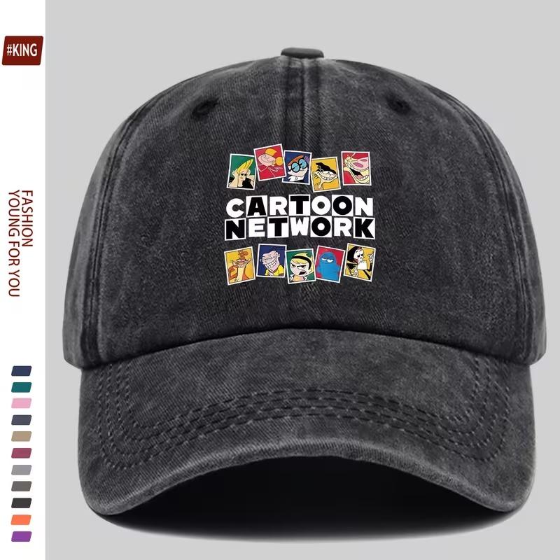 Women'S Cartoon Network Graphic Baseball Cap - Breathable, Slim Fit, Large Head Circumference, Casual Duckbill Hat with Colorful