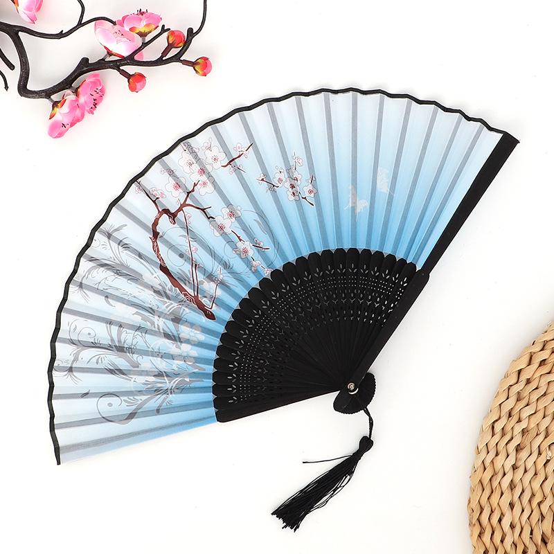 Hanfu skládací vějíř pro ženy inspirovaný japonským a čínským stylem – Scénický tanec bambusový styl