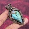 Labradorite Pendant Copper Wire Wrapped Rainbow Moonstone Pendant Gemstone Jewelry