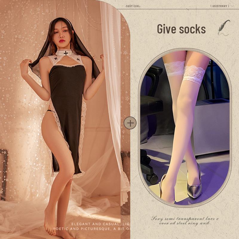 Honey's Love Temptation Nonnenkostüm Lingerie - Sexy Cutout Rollenspiel Nachthemd