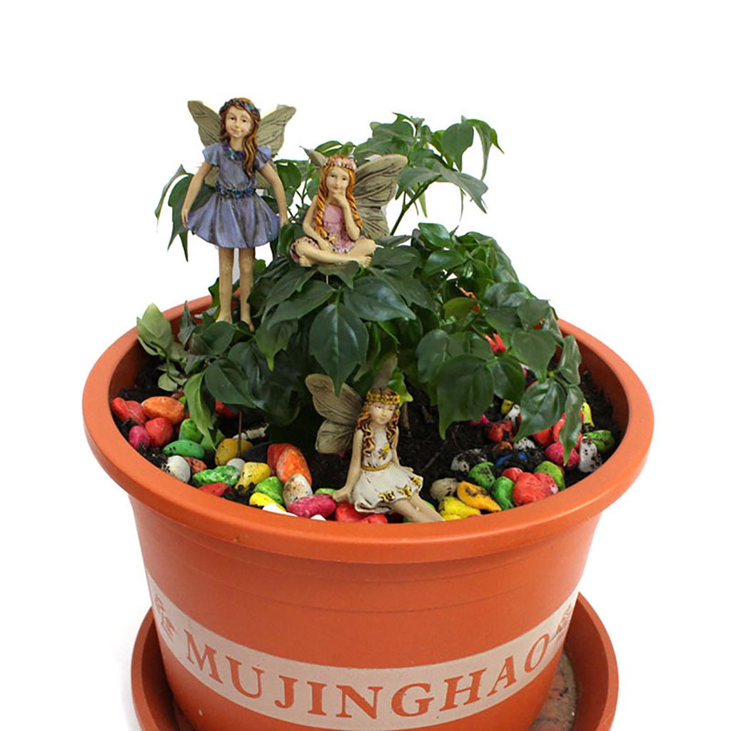 6pcs Fairies Miniature Figurines Accessories For Garden Decor, Fairy-Ornament