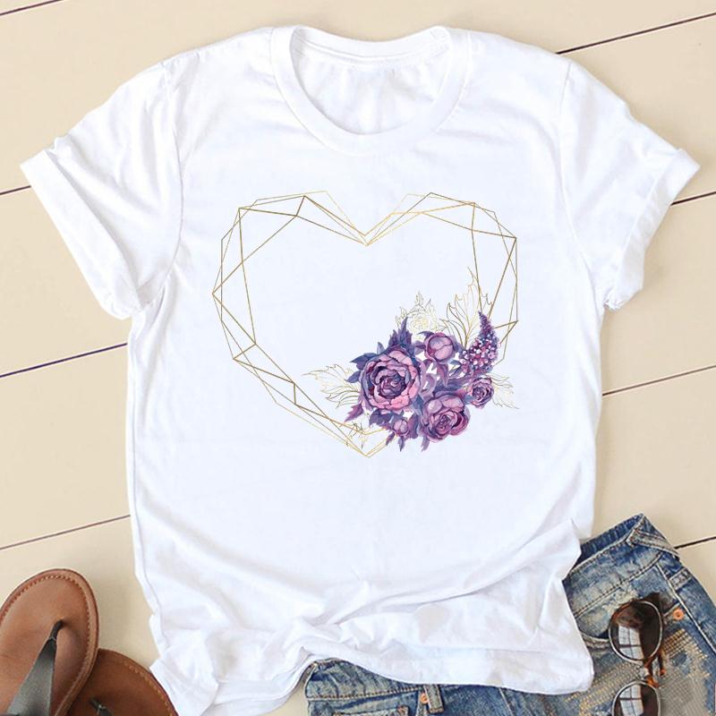 Clothes T Women Short Sleeve Casual Fashion Tshirt Summer Butterfly Flower Spring Top Female Tee Shirt Lady Graphic T-shirts