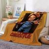 Good Guys Classic Horror Doll Pattern Theme Flannel Blanket Warm Comfortable Fleece Blanket For Office Sofa Party Decor Halloween Gift