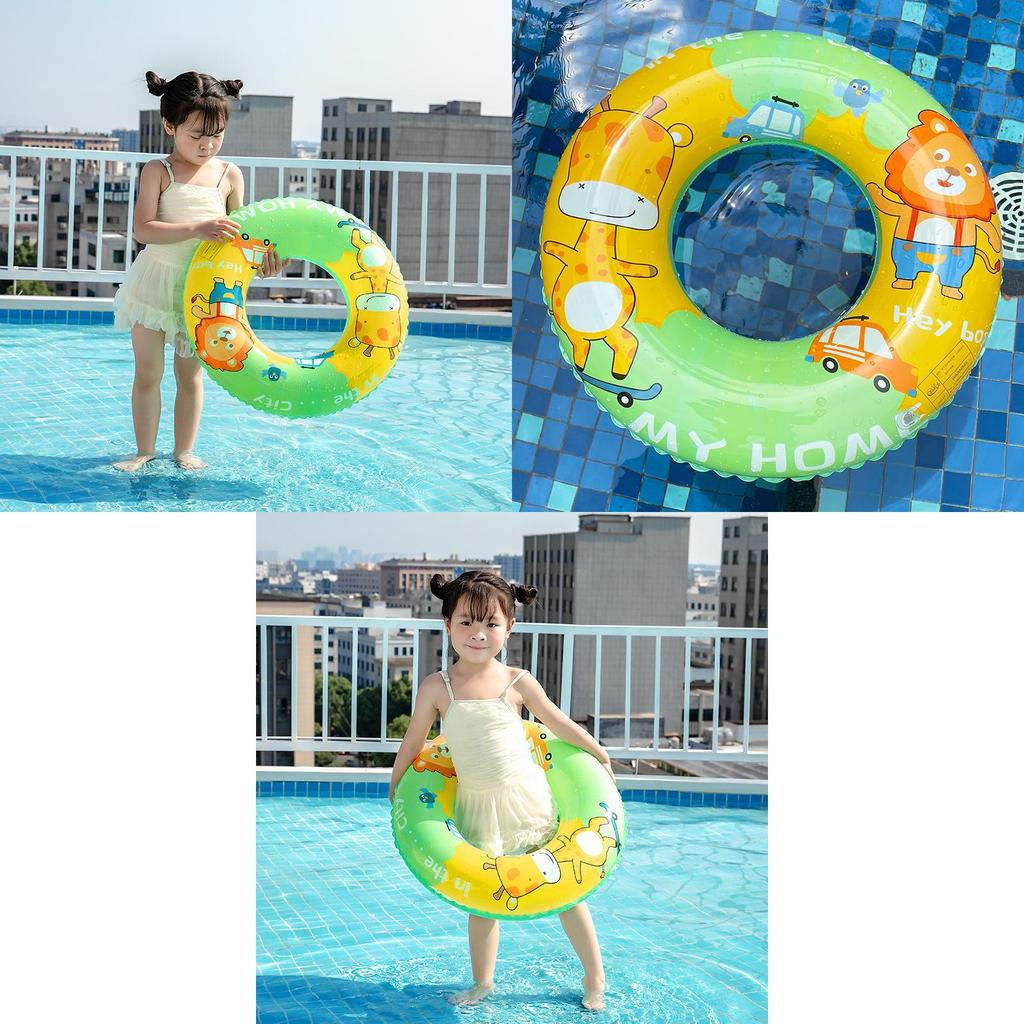 Cute Children's Lion Swim Ring Thickened Baby Cartoon Armpit Ring Inflatable Swim Ring Wholesale