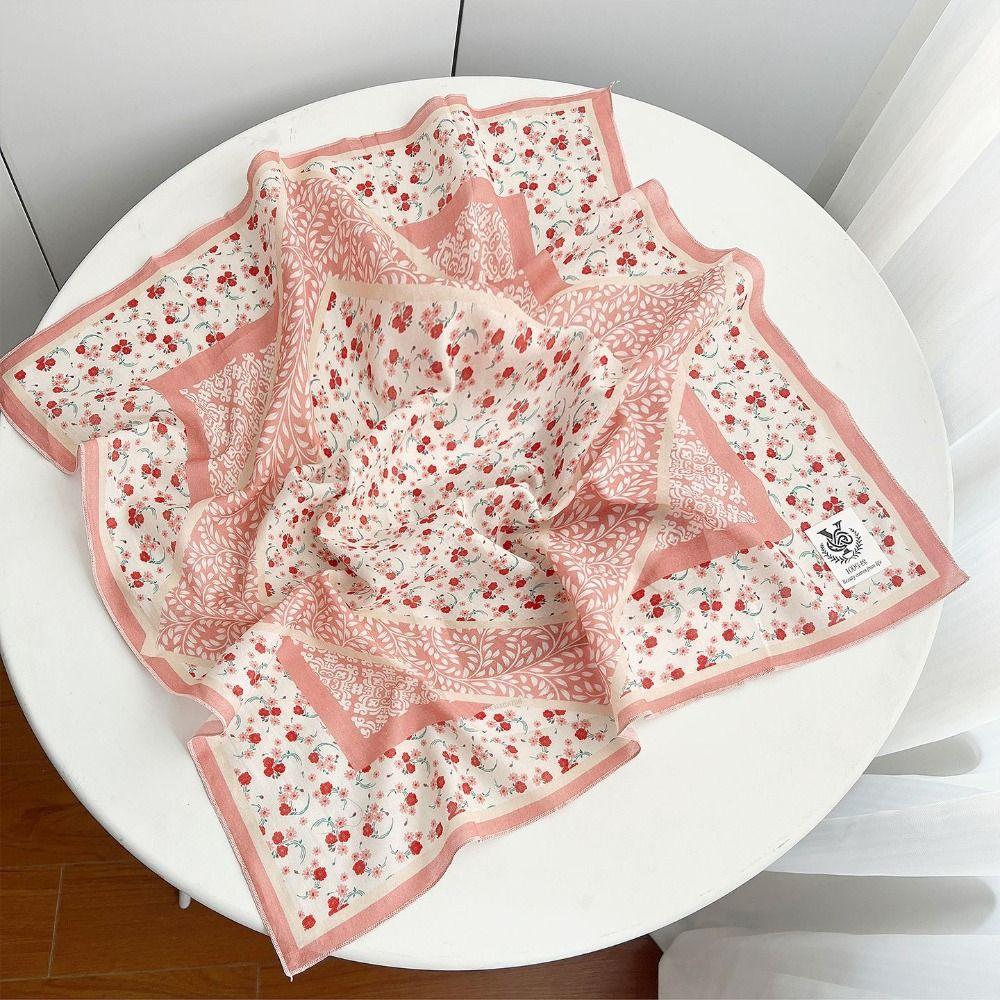 Breathable Cotton Square Scarf Korean Small Scarves Elegant Square Handkerchief  Beach