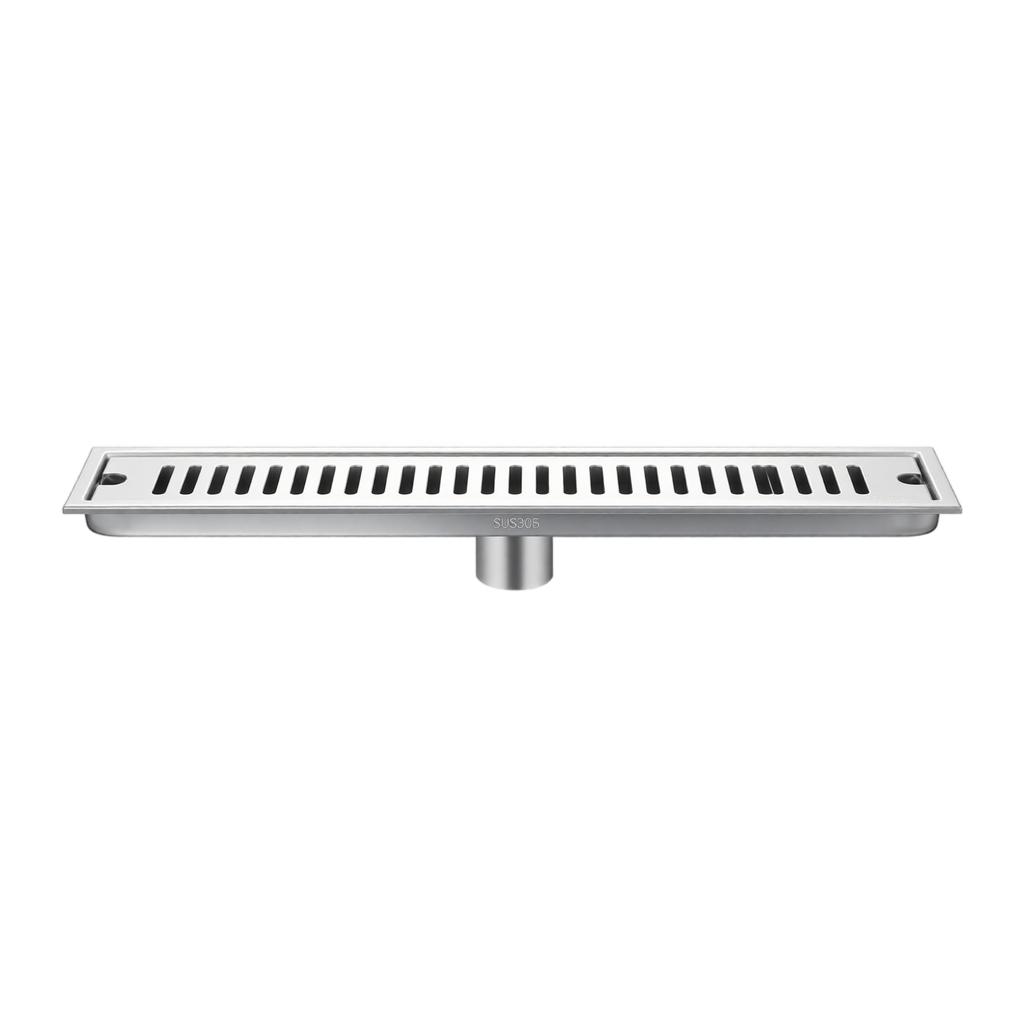 Large Capacity Floor Drain with Middle Outlet for Bathroom Anti-Odor Design Stainless Steel Drainage Grate and Waterproof Base