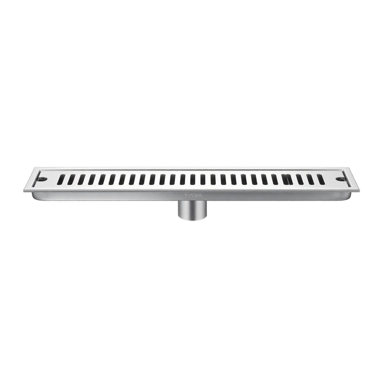 Bodenablauf mit großem Fassungsvermögen und Mittelablauf für Badezimmer, geruchshemmendes Design, Edelstahl-Ablaufraster und wasserdichte Basis one size silber