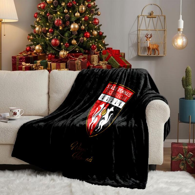 Stade Fc Emblem Throws Blanket Flannel Blankets Plush for Couch Bed Gifts for Men Women Travel picnic blanket Christmas fan gifts