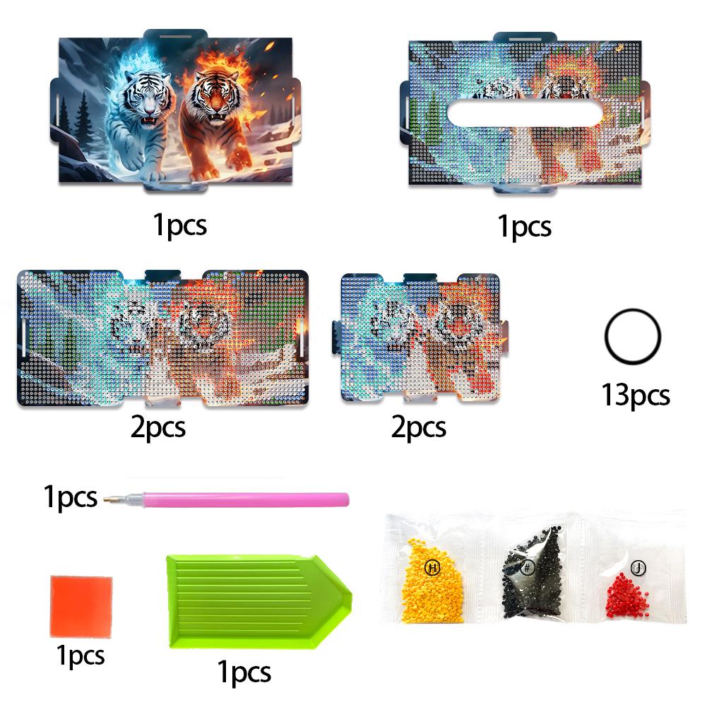 Diamond Painting Tissue Box Kits Diamond Art Tissue Box DIY Diamond Desk Decorative Tissue Box for Living Room Bedroom Bathroom