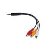 28Cm 3.5Mm Jack Av Male To 3Rca Female Audio Video Cable Cord Stereo Adapter