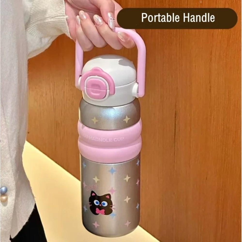 Leak-Proof Handheld Thermos Cup Portable Thermos Water Bottle Creative Vacuum Flask  Daily Use