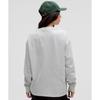 Lululemon Schweres Baumwoll-Rundhals-Langarmshirt Melange Core Ultra Hellgrau