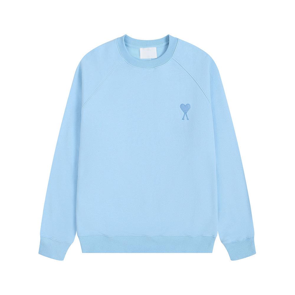 Sweatshirt Unisexe AMI ANCIENT en Coton avec Petite Broderie Cœur - Style Automne/Hiver, Col Rond, Coupe Ample, Décontracté.