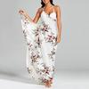 Women's Fashion Summer Floral Printed Plus Size Sleeveless Wrap Beach Bikini Cover Up Dress Slim Fit