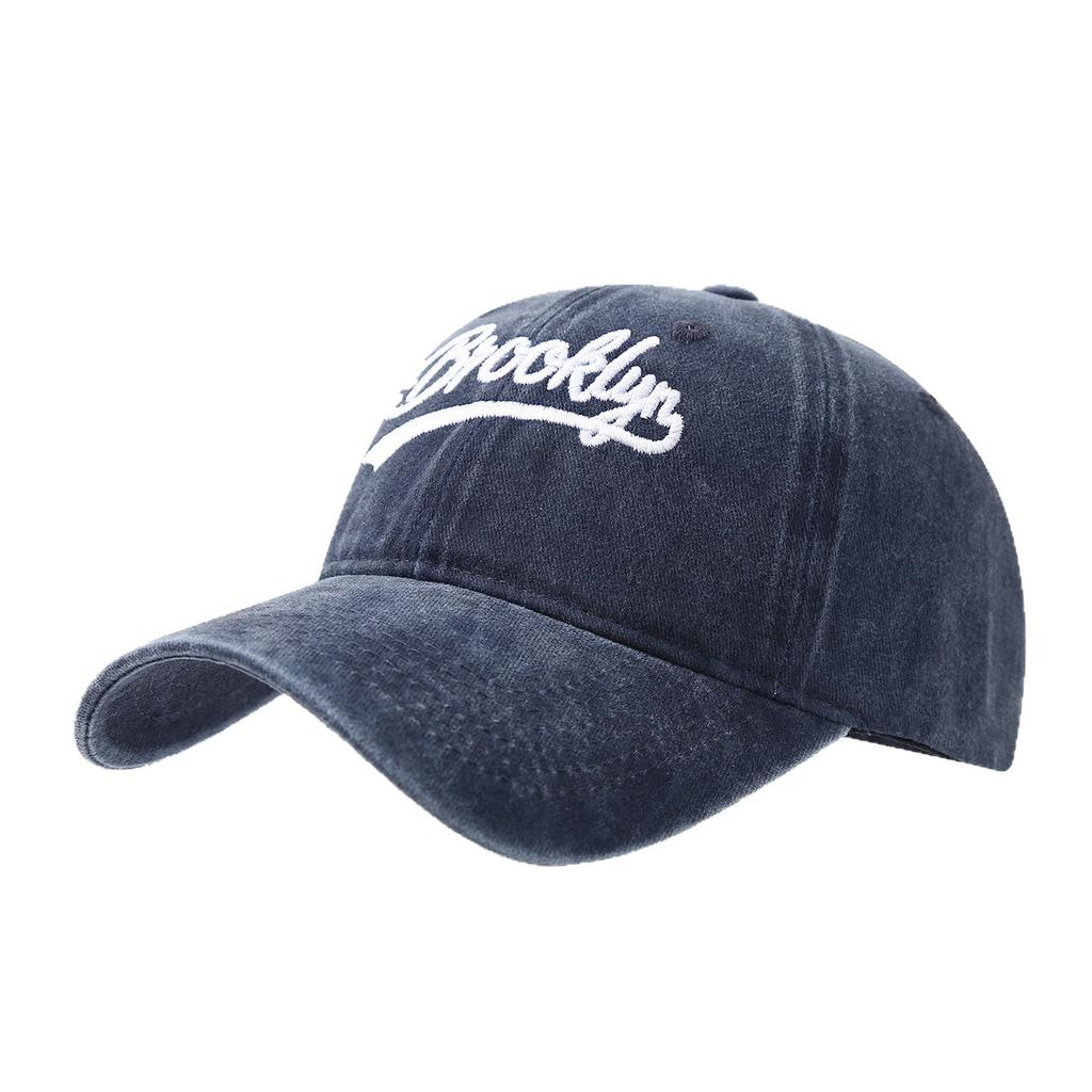 Cross-Border Bestselling Hat - European and American Outdoor Travel Sunshade Hat, Washed BROOKLYN Letter Baseball Cap, Trendy