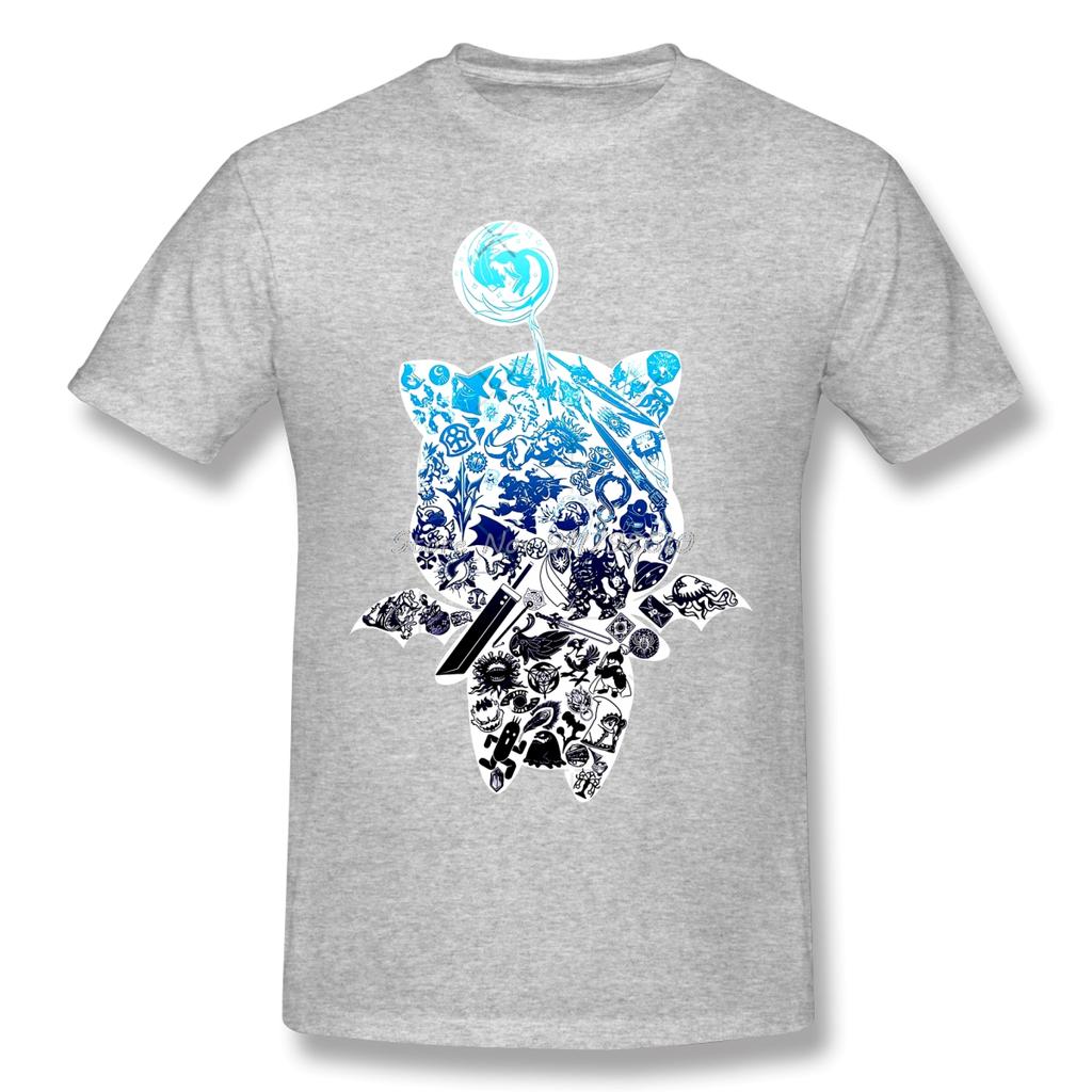 Moogle Verse T Shirt White Final Fantasy Printed Tshirt Summer TShirt Anime Men Tee Streetwear Harajuku