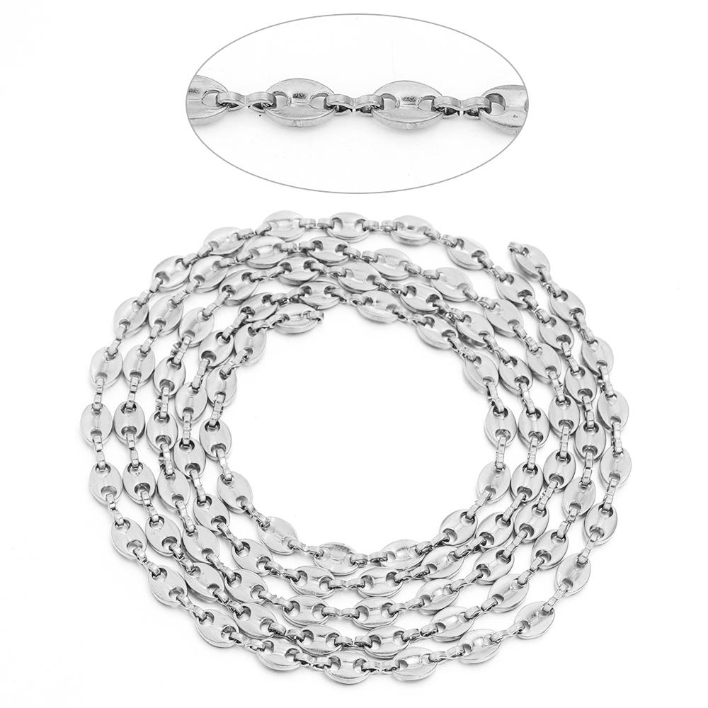 

1Meters Stainless Steel Chain Pig Nose Chains Coffee Bean Chains For Jewelry Making DIY Bracelet Necklace Chain Supplies