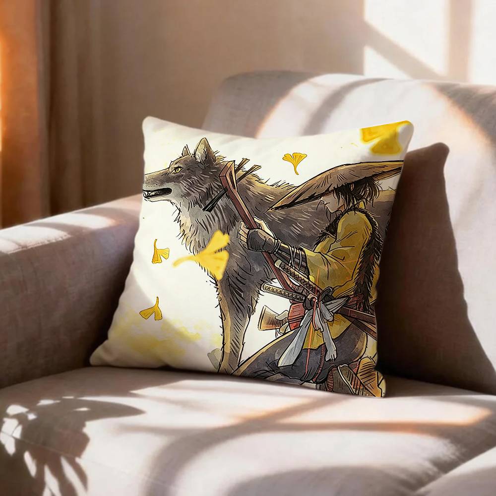 Game Character AAtsu Ghost Of Yotei Pillow Case Pattern Printed Pillowcase For Living Room Sofa Cushion Cover