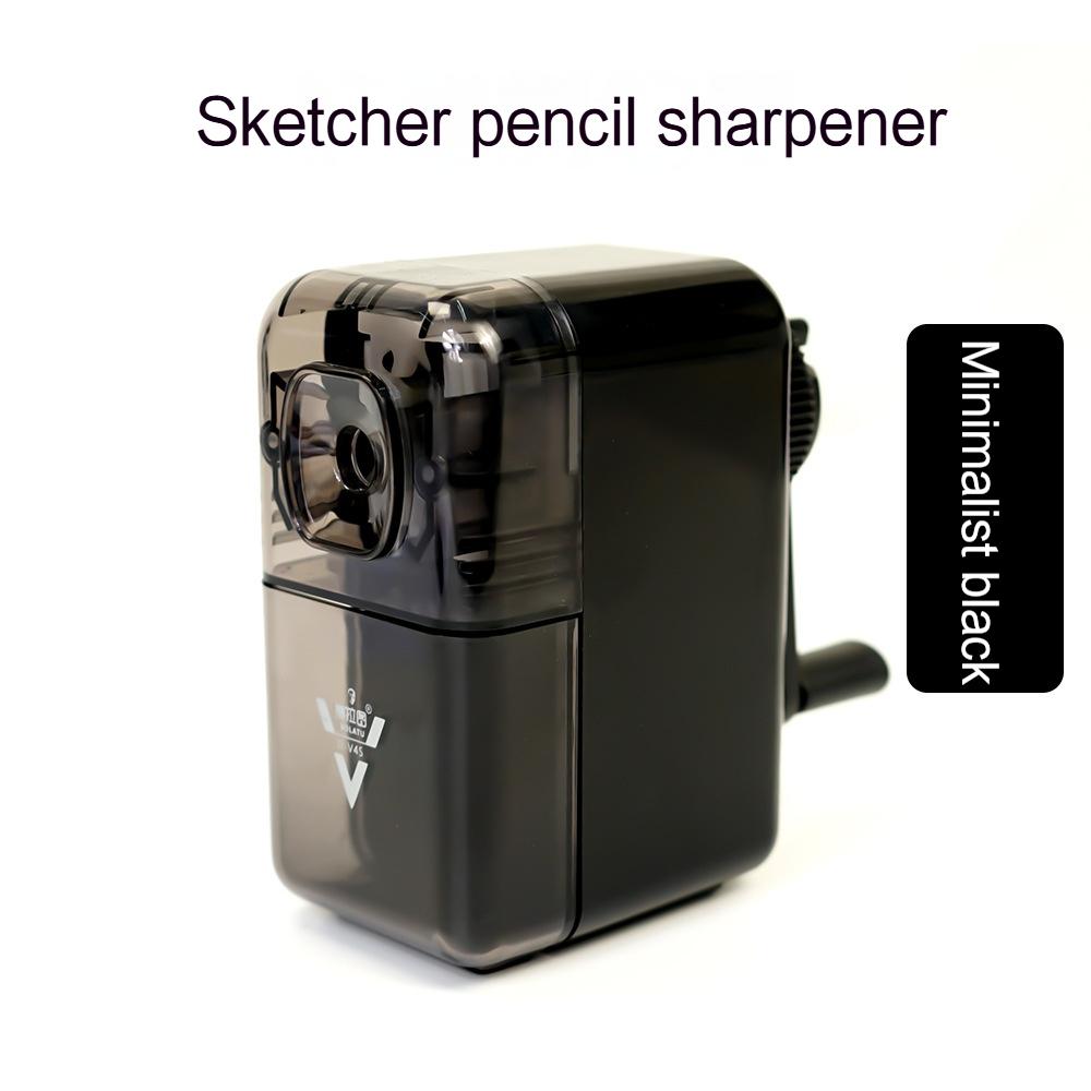 Manual Hand Crank Pencil Sharpener Transparent/Black for Children Artists Art Special Student Creative Office School Stationery