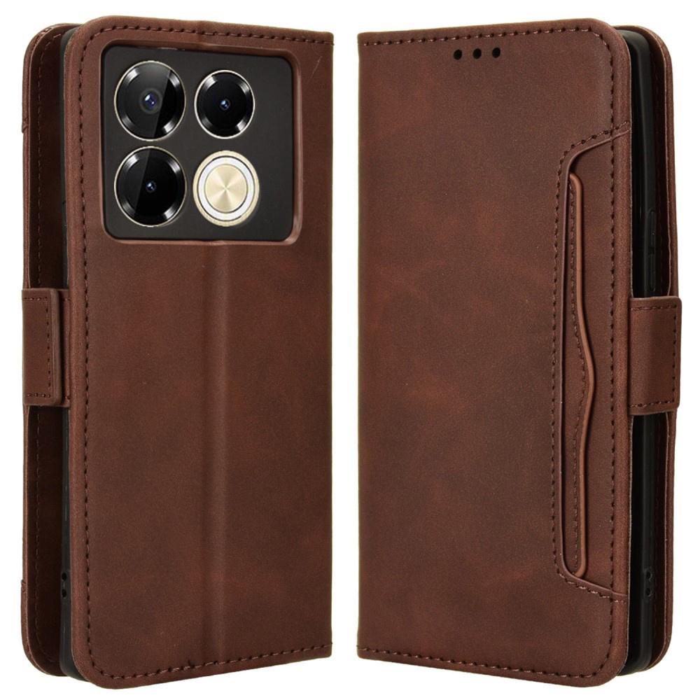 Flip Case for Infinix Note 40 Pro Plus, Card Slot, Brown