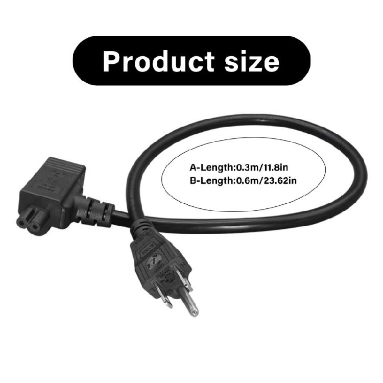 Y Shaped 14AWG Extension Splitter Cord 3 Prong NEMA 5 15P To 5 15R and C7 Power Cable for Electronics and Appliances